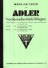 Werkstatthandbuch für Adler Trumph Junior und Adler 2,5 Ltr.