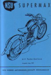 NSU Max Spezial Bedienungsanleitung Betriebsanleitung Handbuch Motorrad Manual 