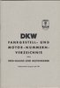 DKW Fahrgestell und Motornummern Verzeichnis
