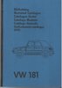 Eratzteile-Liste  VW 181, 4 Takt Boxer Motor