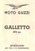 Handbuch Moto Guzzi Galletto Roller  192 ccm