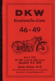 Ersatzteile Liste DKW 49 Modell KS 200 
