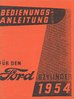 Bedienungsanleitung   Ford  6 Zylinder Coupe