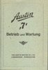 Bedienungsanleitung   Austin Seven