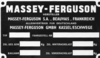 Typenschild Massey Ferguson