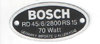 Typenschild Bosch Lichtmaschine RD 45/6/2800RS 15