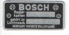 Bosch Typenschild Regler, Lichtmaschine